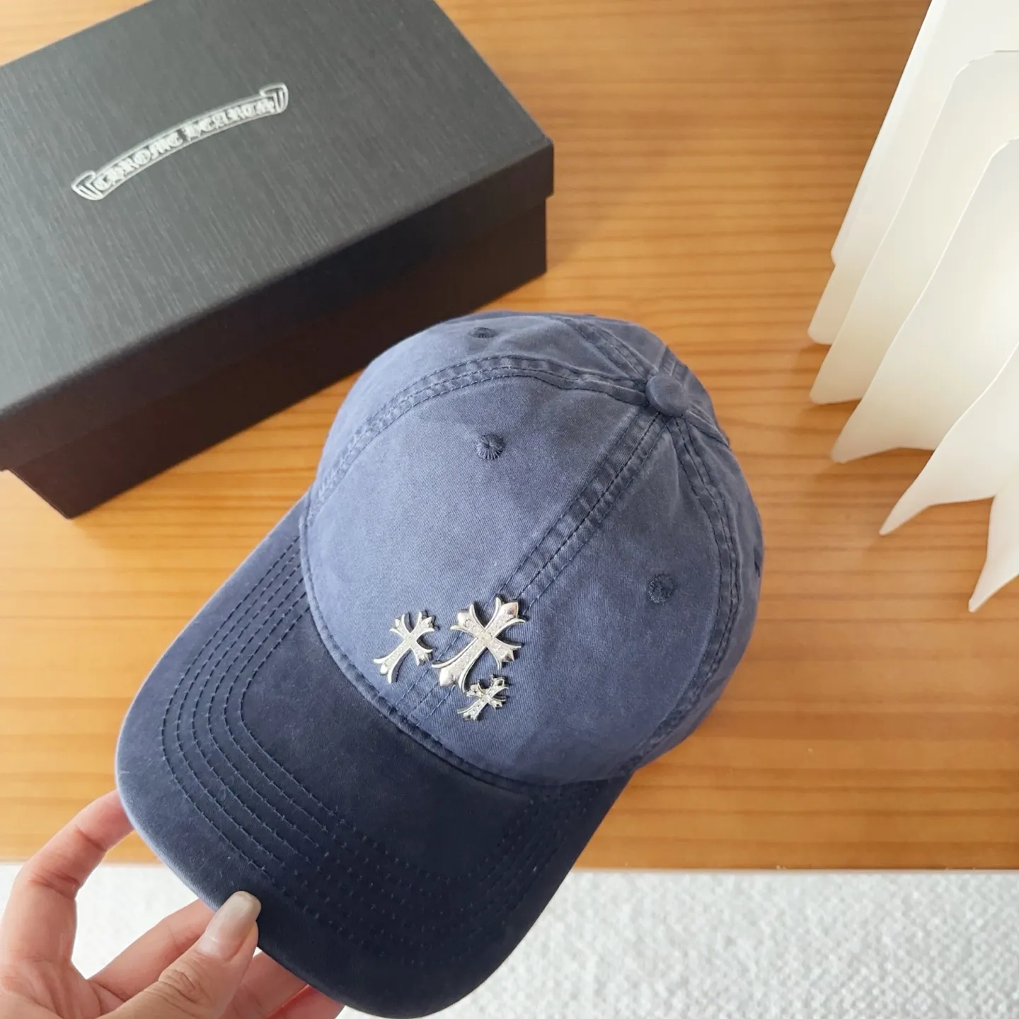 💰60 Chrome Hearts💓Early autumn Korean style fashionable retro washed baseball cap🧢peaked cap